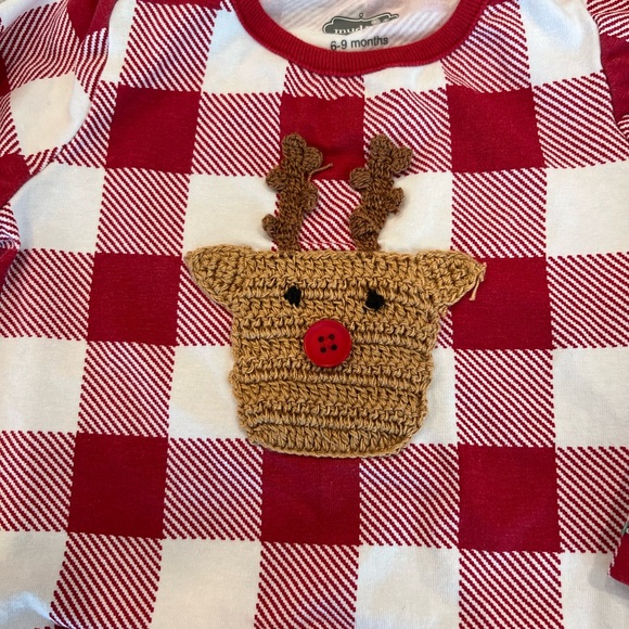 Mud Pie Baby Reindeer Outfit Christmas Winter 6-9 Months - Picture 2 of 5